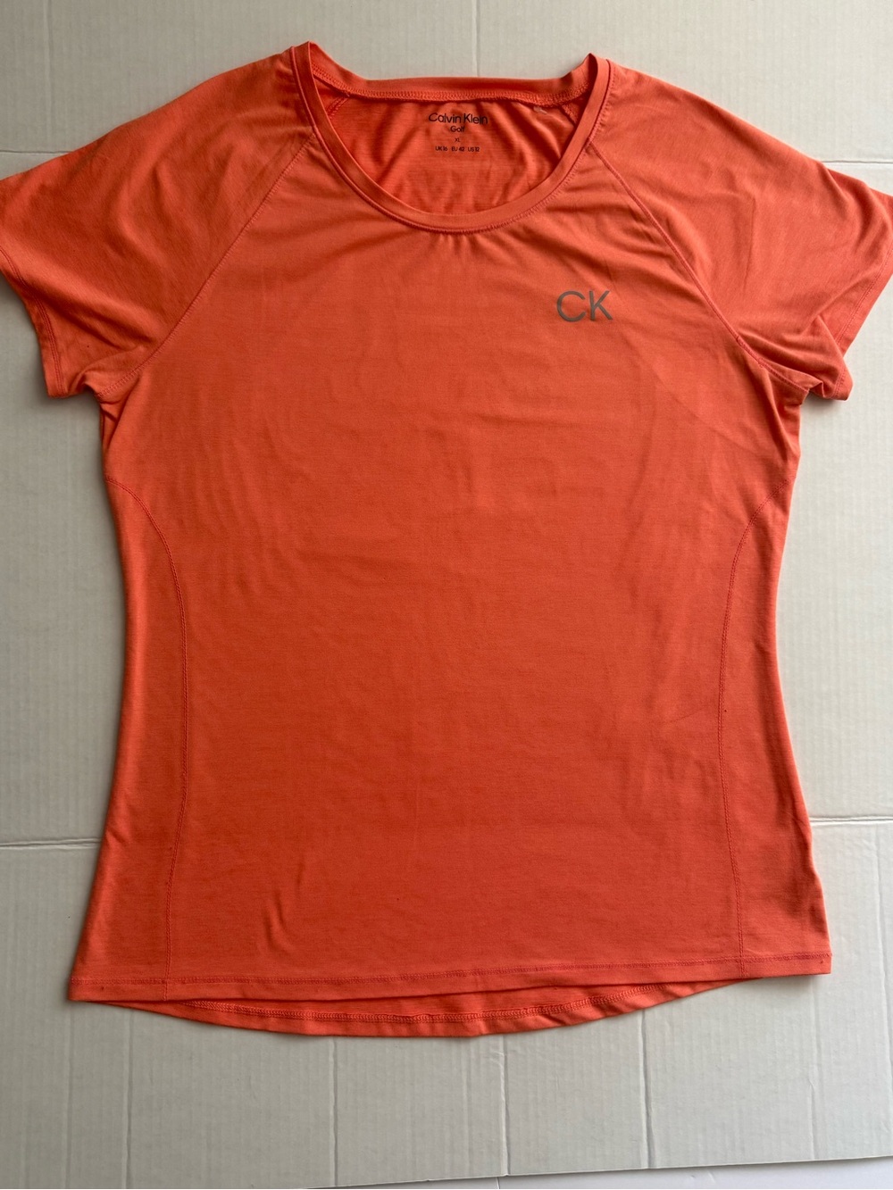Calvin Klein Orange Scoop-Neck Short Sleeve Tee